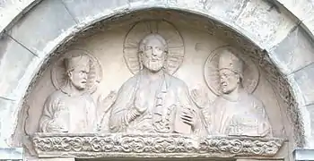 Christus mit den Heiligen Epiphanius und Godehard (Hildesheim, Basilika St. Godehard)