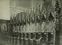 Das ehemalige gotische Chorgestühl(1911 veröffentlichte Aufnahme)