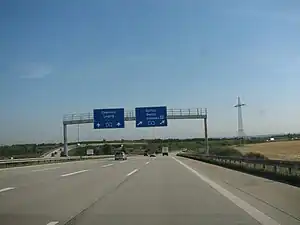 Die A 17 am Dreieck Dresden-West