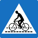 Hinweiszeichen 2b (Österreich), für ungeregelte Bereiche, Vorfahrt für Radfahrer