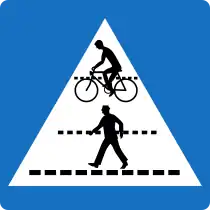 2c. „KENNZEICHNUNG EINES SCHUTZWEGS UND EINER RADFAHRER­ÜBERFAHRT“(aus Sicht des ankommenden Verkehrs: Schutzweg und Radfahrer­überfahrt)