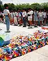 Origami-Kraniche am Sadako-Sasaki-Denkmal in Hiroshima