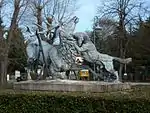 Die Hirschskulptur von 1871 aus dem ehemaligen Gutspark