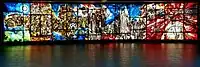 Place-des-Arts, Montreal: Glasmalerei„Histoire de la musique à Montréal“ (1967); erstes Kunstwerk in der MetroKünstler: Frédéric Back