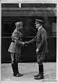 Hitler und Mussolini am Bahnsteig, August 1941