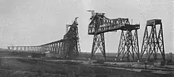 Die Brücke im Frühjahr 1913 in Bau