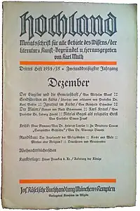 Titelseite von Hochland. Mai. Drittes Heft 1934/35