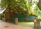 Giebelseite der Scheune von 1815, Zustand vor dem Abtragen des Gebäudes