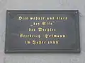 Gedenktafel an seinem ehemaligen Wohnhaus in Ilmenau