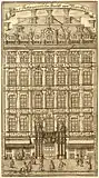 Das Gebäude am Markt, gezeichnet um 1710