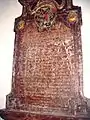 Nahaufnahme Epitaphinschrift