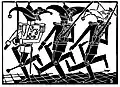 Schützen und Jecken aus dem Zyklus „Der rechte Linke Niederrhein“, (42 × 30 cm)