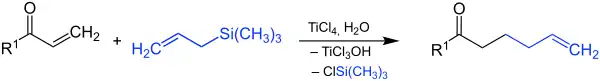Übersichtsreaktion der Hosomi-Sakurai-Reaktion_1,4-Addition