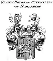Gemehrtes Wappen der Grafen Hoyos zu Gutenstein von Hohenberg, nach Tyroff