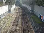 Ehemalige Station Unter-Döbling; Blickrichtung Osten bzw. Richtung Heiligenstadt