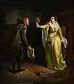 Katarina Jagellonica; Katarina Jagellonica überreicht Jöran Persson ihren Ehering; 1865 von Hugo Salmson