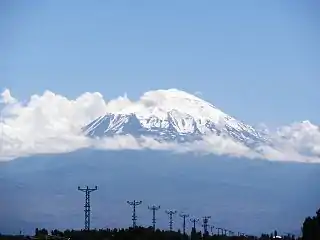 Der Große Ararat von Iğdır (Türkei) aus gesehen.
