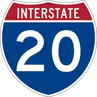 Straßenschild der I-20