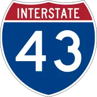 Straßenschild der I-43