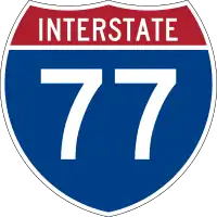Straßenschild der I-77