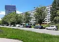 Wohnwasserturm Ivana Petroviče Pavlova 1017/62 in Olomouc (hohes Gebäude im Hintergrund)