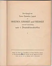 Einband des IB 456 Otto Nebelthau: Mein Gemüsegarten als Hülle für eine Tarnschrift der FDJ (West) von 1953 und S. 9 mit dem Titelblatt für den tatsächlichen Inhalt