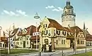 Biedermeierrestaurant und Nachbau des Pleißenburgturms