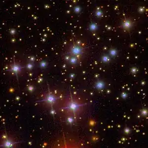 SDSS-Aufnahme des offenen Sternhaufens IC 2157