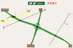 Übersichtskarte Autobahnknoten Opacz