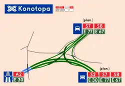 Übersichtskarte Autobahnknoten Konotopa