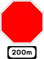W-040Ankündigung für Halt
