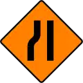 WK-032Einseitig verengte Fahrbahn – links