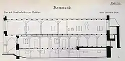 Schnitt durch das Rathaus als einem der Kunstdenkmäler Dortmunds 1894