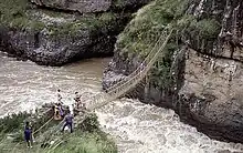 Hängebrücke Q’iswachaka über den Río Apurímac, Peru