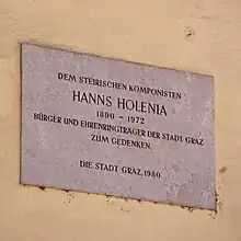gedenktafel für Hanns Holenia