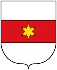 Stadtwappen Bozens: sechsstrahliger Stern auf Balken