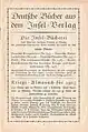 Deutsche Bücher aus dem Insel-Verlag von 1915 mit einer Auswahl an kriegsbezogenen IB-Titeln