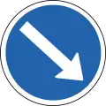 C09.11Vorgeschriebene Fahrtrichtung – rechts vorbei