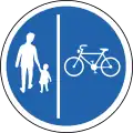 C15.21Getrennter Geh- und Radweg (Fußgänger links)