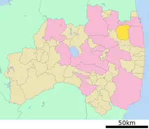 Lage Iitates in der Präfektur