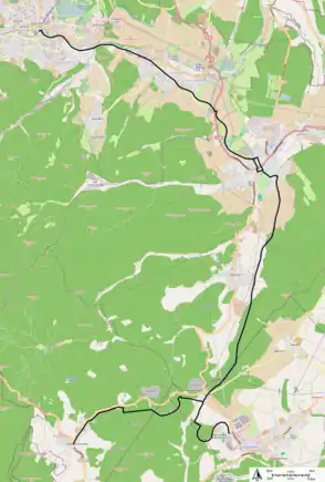 Bilddatei, aus der der Verlauf der Route hervorgeht