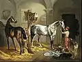 Adolf Friedrich: Im Pferdestall, nach 1860
