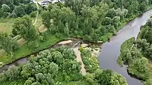 Mündung in die Rur (rechts) nach der Verlegung