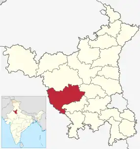 Positionskarte des Distrikts Bhiwani