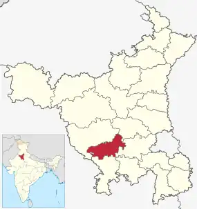 Positionskarte des Distrikts Charkhi Dadri