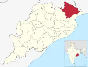 Positionskarte des Distrikts Mayurbhanj