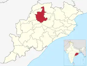 Positionskarte des Distrikts Sambalpur