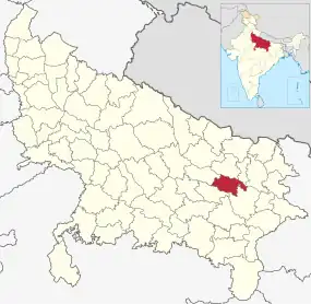 Positionskarte des Distrikts Ambedkar Nagar