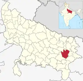 Positionskarte des Distrikts Azamgarh