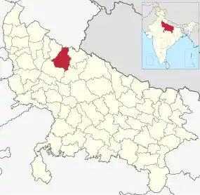 Positionskarte des Distrikts Bareilly